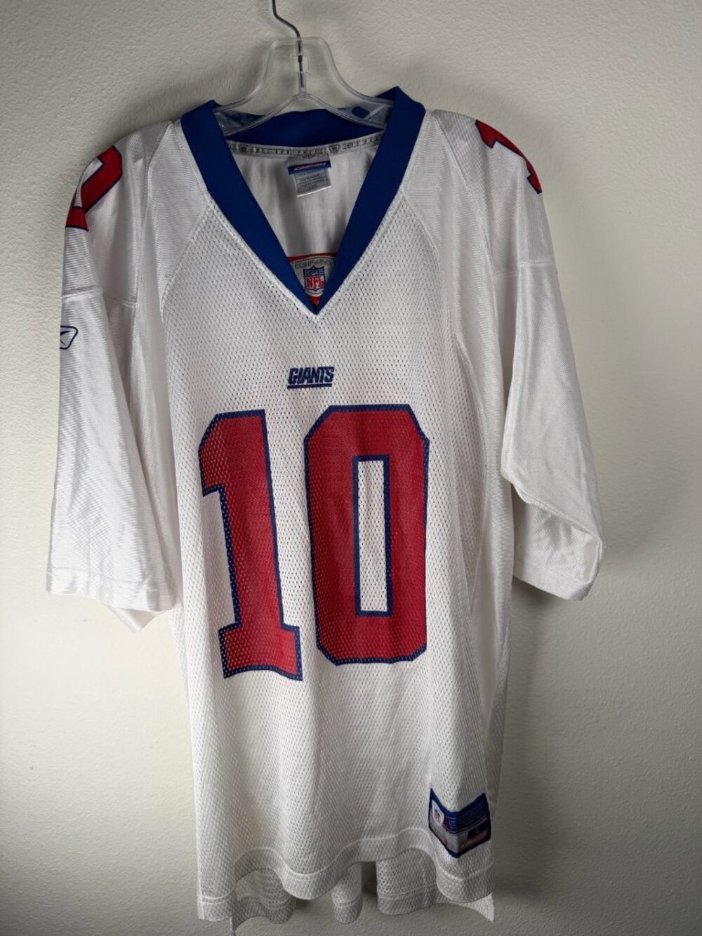 Eli Manning #10 New York Giants White Away Football Jersey NFL Mens L